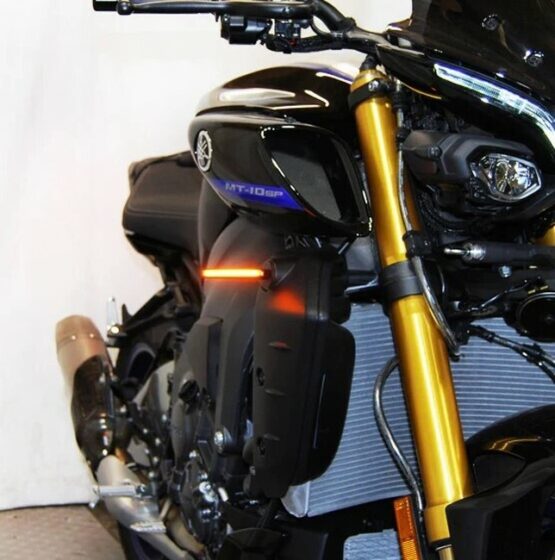New Rage Cycles Front LED Turn Signals Black Fits 22-24 Yamaha MT-10
