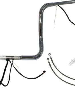 FAT BAGGERS EZ Install 14in Chrome Wired Handlebar Kit Harley FLHT FLHX