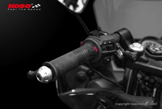 Koso Artemis Heated Grips Universal 1in Twist Throttle Pair Black - Image 2
