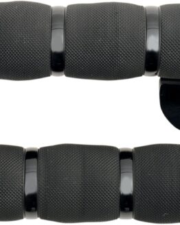 Avon Air Cushion Grips w/ Throttle Boss Black Anodized 1" For Metric Cruisers