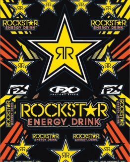 Factory Effex Rockstar Energy Sticker Sheets Yellow