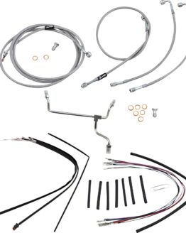 Extended Braided S.S. Control Cable Kit for 15" Bagger Bars