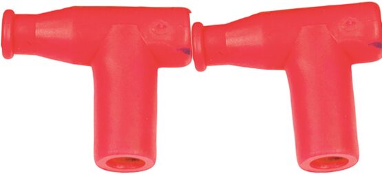 T Type Spark Plug Cap / Boot Red, 5k Ohm 2-Pack