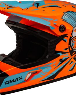 GMAX MX-46Y Unstable Youth Helmet Hi Vis Orange/Blue Small