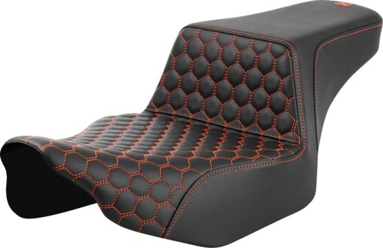 Saddlemen Step-Up Seat Extended Reach Orange Stitch For FL 2023-2024