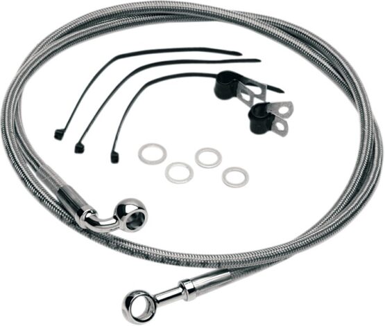 Drag Specialties Stainless Steel Front Brake Line Kit For Harley FXDWG FXSTC FXST