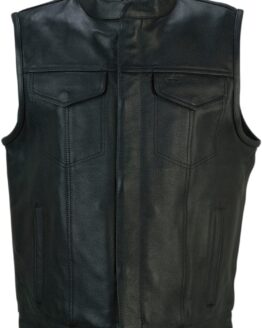 Z1R Vindicator Leather Vest Black XL Men's