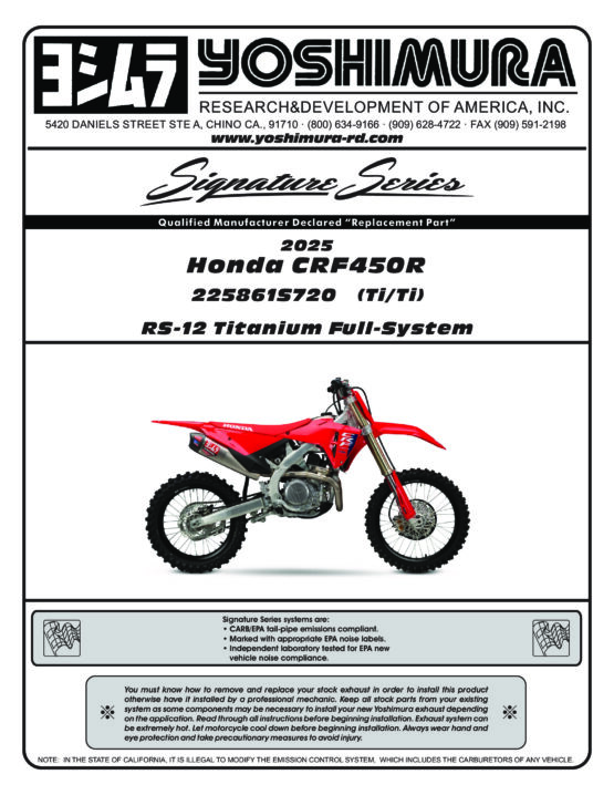 Yoshimura RS-12 Full Exhaust Titanium/CF Tip Fits 2025 Honda CRF450R/RX - Image 7