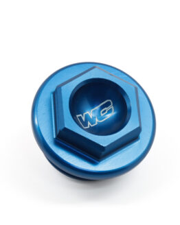 Works Connection Anodized Blue Aluminum Oil Filler Plug