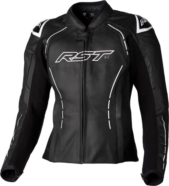 Ladies S1 CE Jacket Black/White Leather Medium