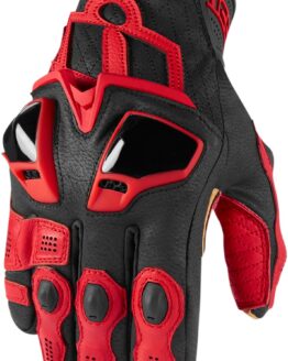 Hypersport Leather Cold Weather Short Cuff Gloves - Red Men's Large