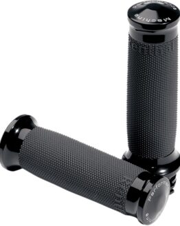 Performance Machine Contour Wrapped Grips Black Ano Dual Cable