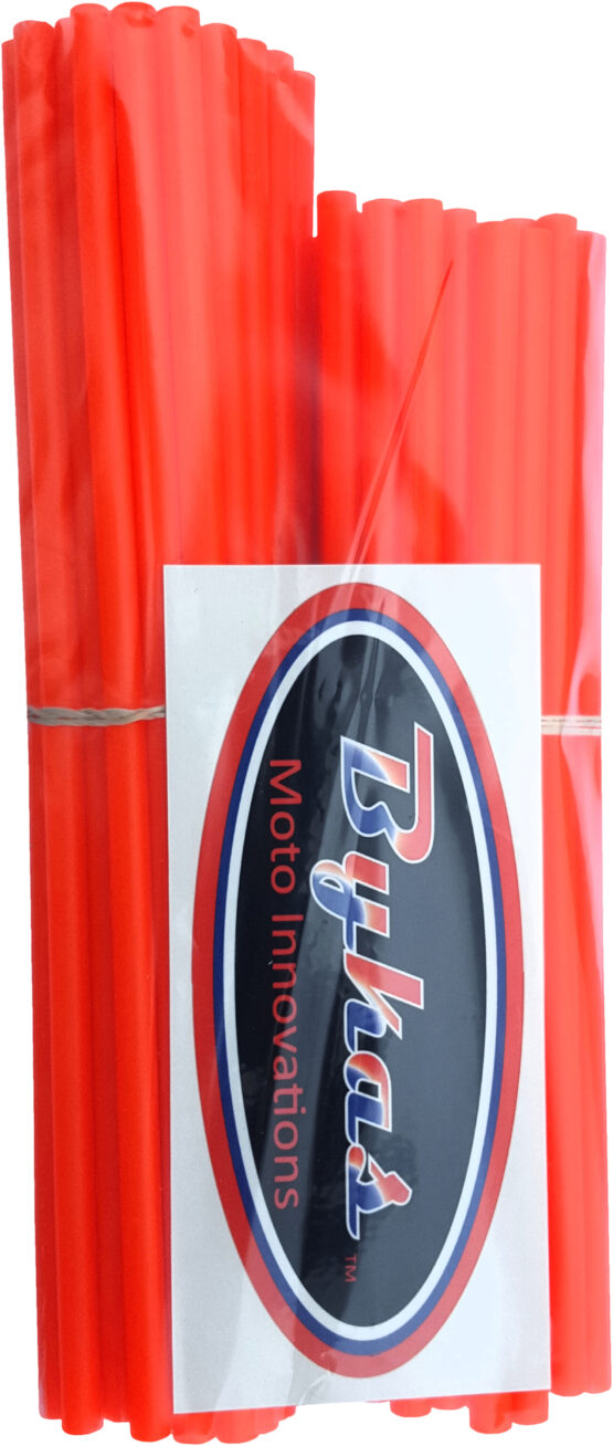 Neon Orange Spoke Wraps 72/pk 21" Front / 19"/18" Rear