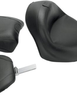 Touring Smooth Vinyl 2-Up Seat Black w/Backrest