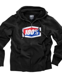 100% Official Zip Hoody Black Medium