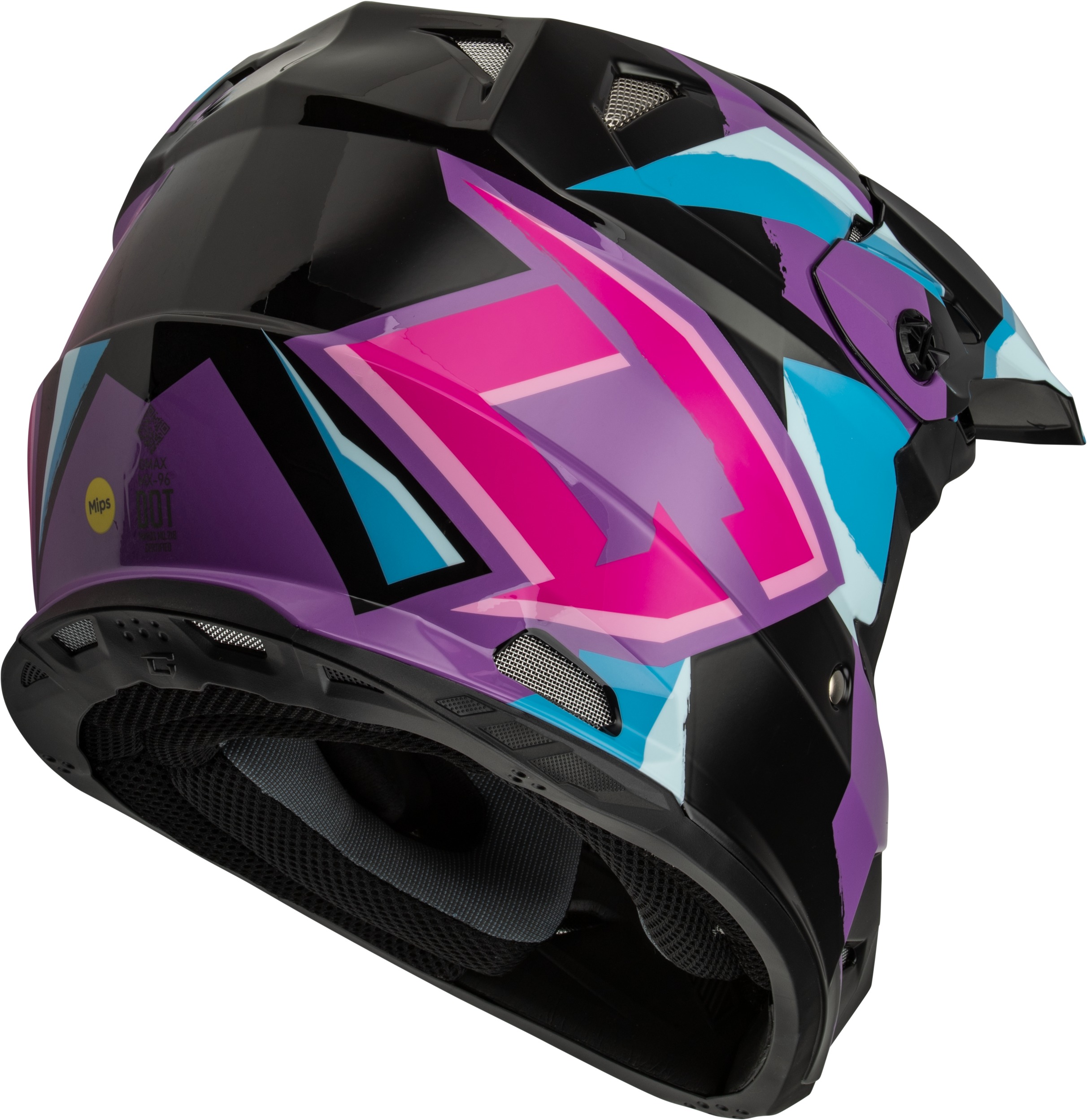 GMAX MX-96 Splinter Helmet Black/Purple/Blue 2X-Large Offroad - Image 3