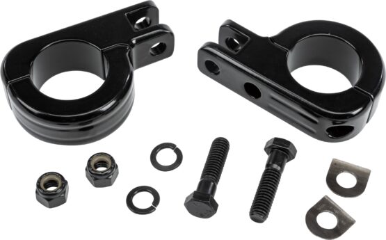 HardDrive Footpeg Mount Clamps 1.5in Bar Black Pair