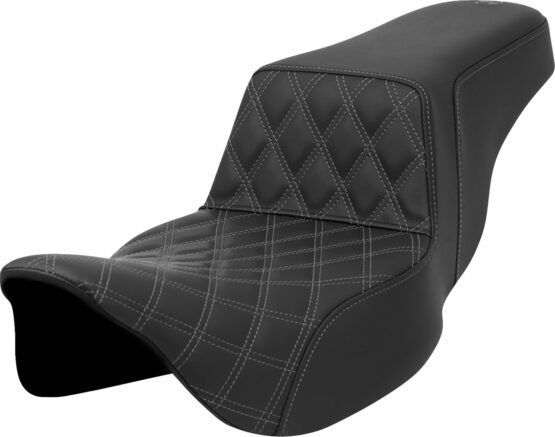 Saddlemen Step-Up Seat Extended Reach Lattice Stitch Gray FLH/FLT 08-23
