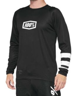 100% Youth R-Core Long Sleeve Jersey Black/White YMD