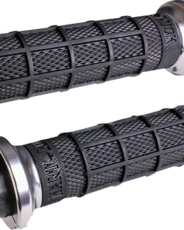 ODI Hart-Luck Lock-On Grips Black Silver For Indian Touring