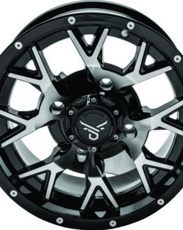 QuadBoss Barbwire 15x7 4+3 4/156 Black/Machined Wheel