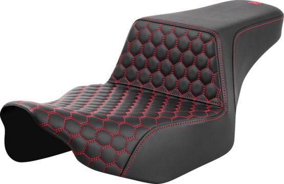 Saddlemen Step-Up Seat Extended Reach Red Stitch for FL 2023-2024