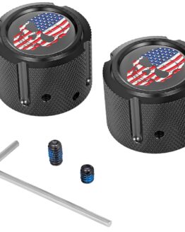 FIGURATI Axle Nut Cover Front Black Flag Skull Harley-Davidson