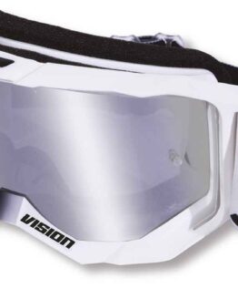 Pro Grip Vision MX Goggles Black/White with Silver Iridium Lens