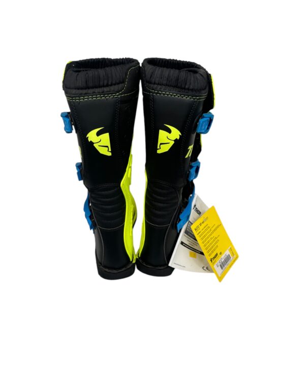 Blitz XP Dirt Bike Boots - Black & Flo Acid MX Sole Men's Size 7 - Image 3
