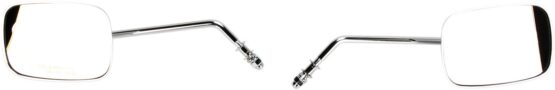 Drag Specialties Rectangular Chrome Side View Mirrors Pair Long Stem - Image 3
