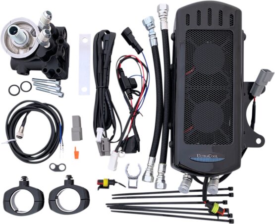 UltraCool Side Mount Oil Cooler Gloss Black For Indian