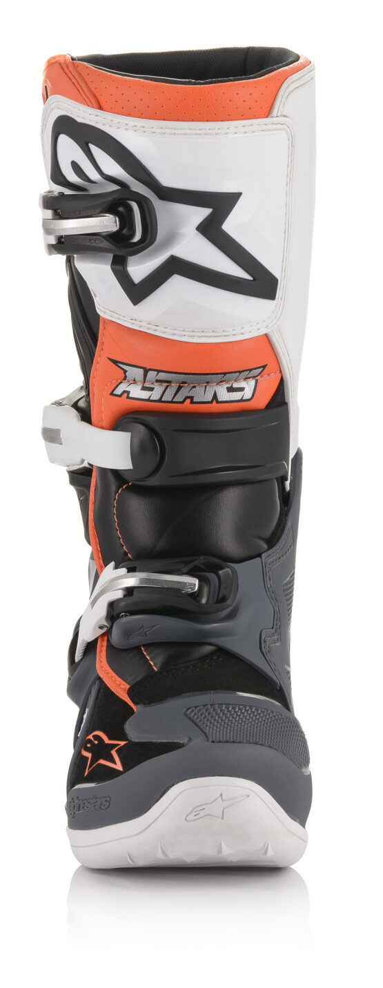 Youth Tech 7S Boots Black/Grey/White/Fluorescent Orange US Y-08 - Image 3