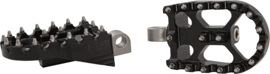 FLO Motorsports Moto Style Footpeg Set Black 2x3.125 in For Harley Davidson