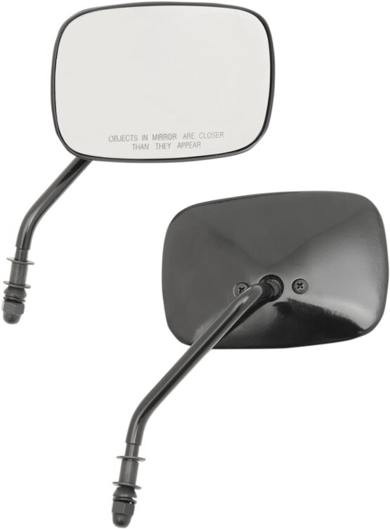 Drag Specialties Rectangular Side View Mirrors Black Pair