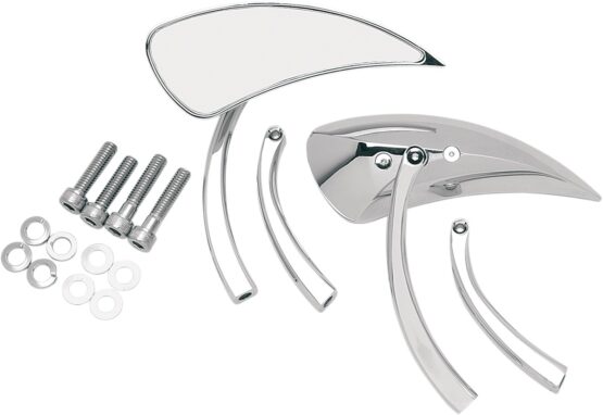 Drag Specialties Teardrop Mirrors Chrome Pair