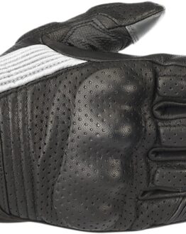 Mustang V2 Leather Motorcycle Gloves Black/White 2X-Large