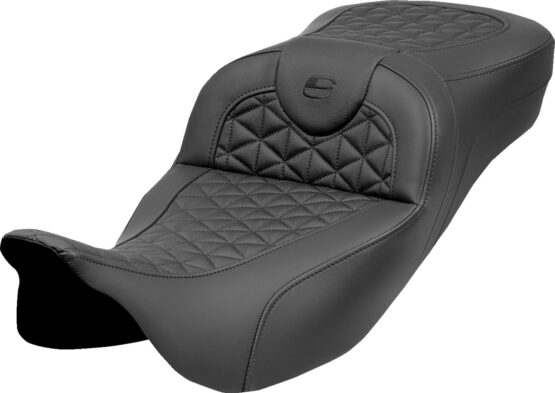 Saddlemen RoadSofa Tri Gripper Extended Reach Seat for Harley FLH/FLT 08-25