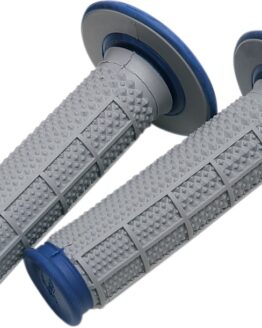 MX Dual Compound Grips Tapered 1/2 Waffle - Grey/ Blue