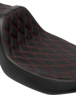 Drag Specialties Predator III Extended Reach Seat Red Stitch FLH/FLT 2023-24