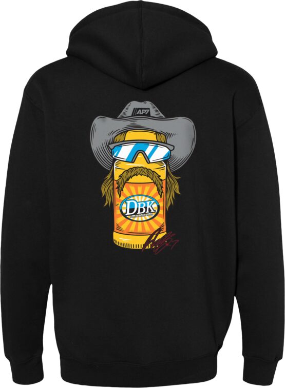 DBK Stache Mullet Moto Youth Hoodie Black Youth Large - Image 2