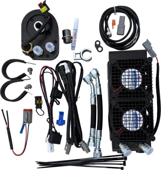 UltraCool SMT-4 Side Mount Naked Oil Cooler Kit Black For Harley Dyna FXR Touring
