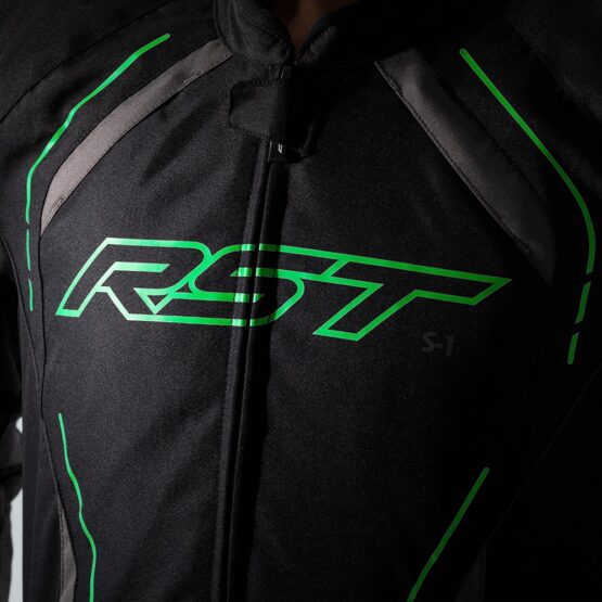 RST S1 CE Textile Jacket Black/Grey/Neon Green Small - Image 3