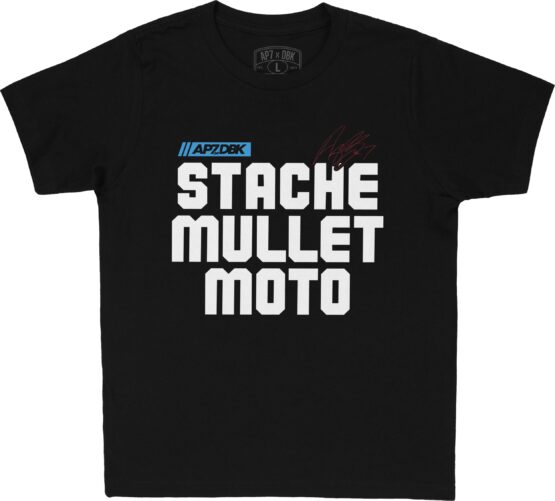 DBK Stache Mullet Moto Youth Tee Black Youth Large