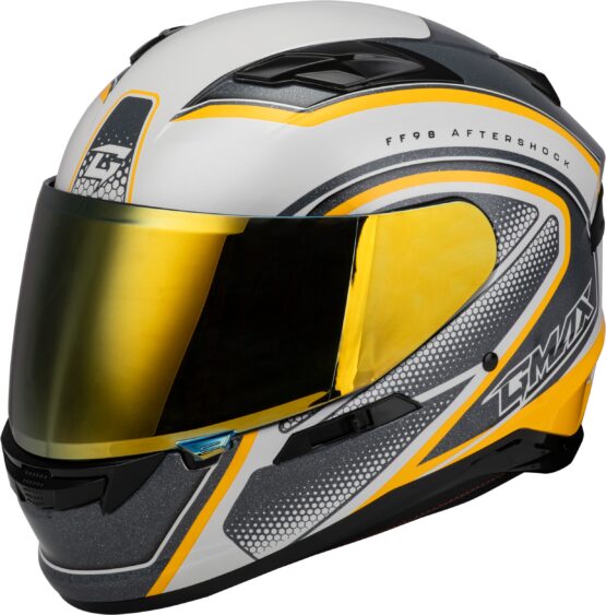 GMAX FF-98 Aftershock Full Face Helmet White/Silver 3X-Large