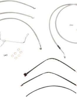 Extended Braided S.S. Control Cable Kit for Baggers - 13" tall bars (non-ABS)