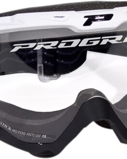 3450 Black / White Riot Goggles - Clear Lens w/ Roll-Off System