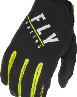 Fly Racing Youth Windproof Gloves Black/Hi-Vis Size 6