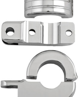 HardDrive Footpeg Mount Clamps 1.25 Inch Bar Chrome Pair