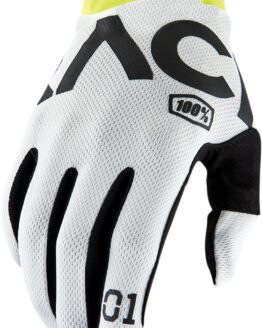 100% Men's iTrack Gloves - White, Large