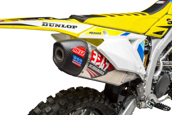Yoshimura RS-12 Signature Full Exhaust CF Cap Silver Fits 18-21 Suzuki RMZ450 - Image 4